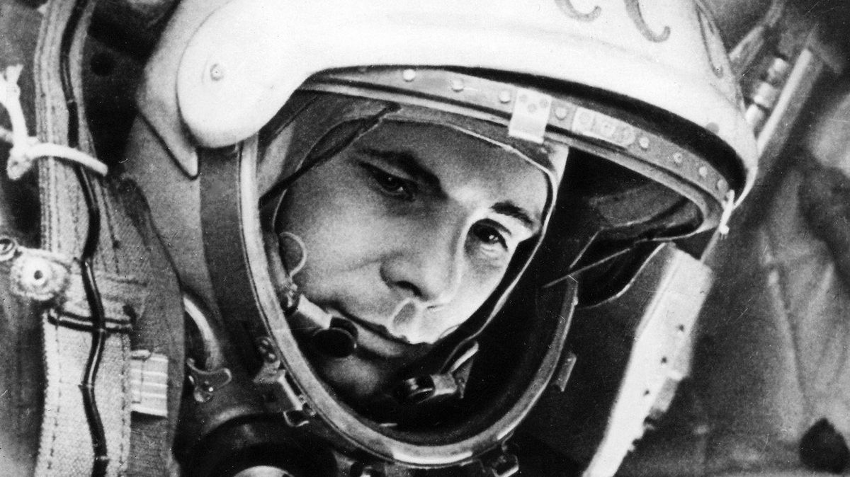 První člověk ve vesmíru Jurij Gagarin.