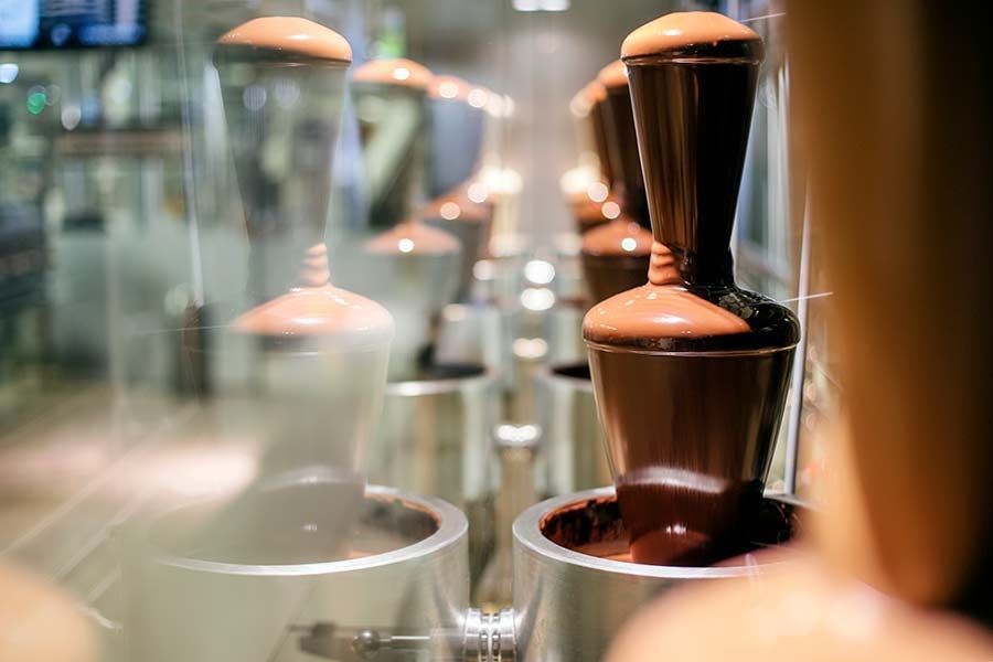 O čokoládové fontány v Riegersburgu není nouze. 