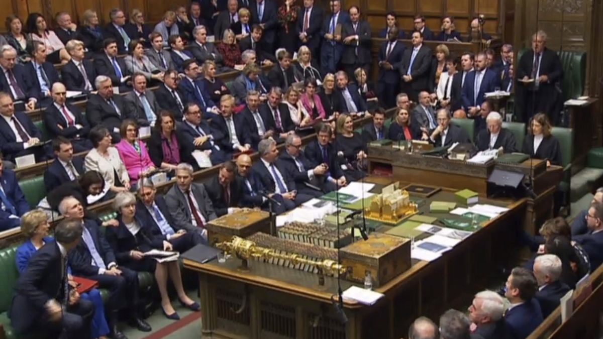 Hlasování o brexitové dohodě s EU v britském parlamentu.