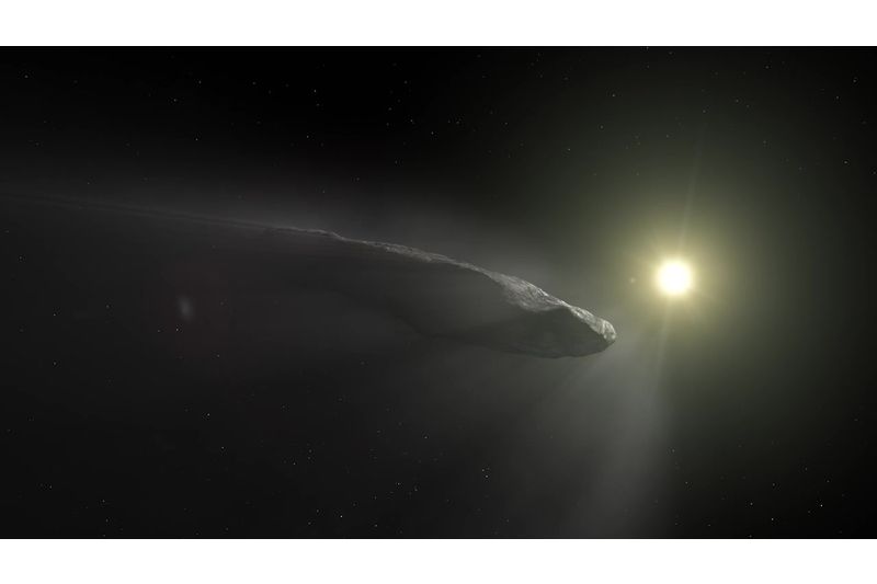 BEZ KOMENTÁŘE: Animace uvolňování hmoty z mezihvězdného tělesa Oumuamua