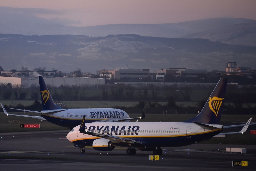 Na ilustračním snímku letadla Ryanair na letišti v Dublinu