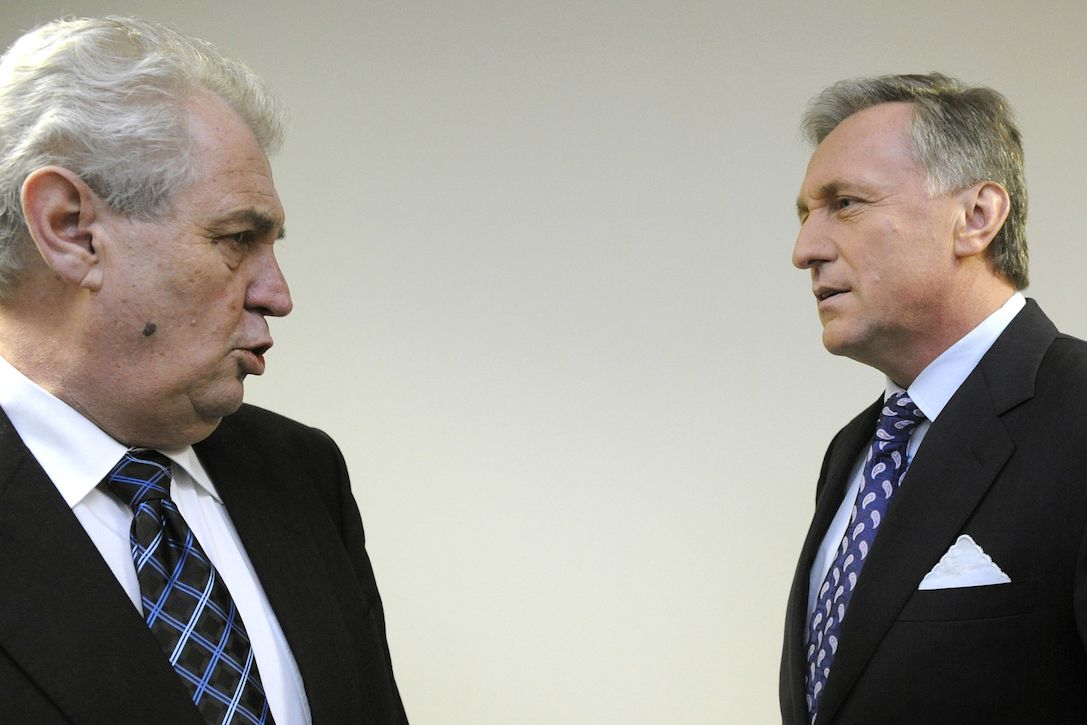 Miloš Zeman a Mirek Topolánek v roce 2010