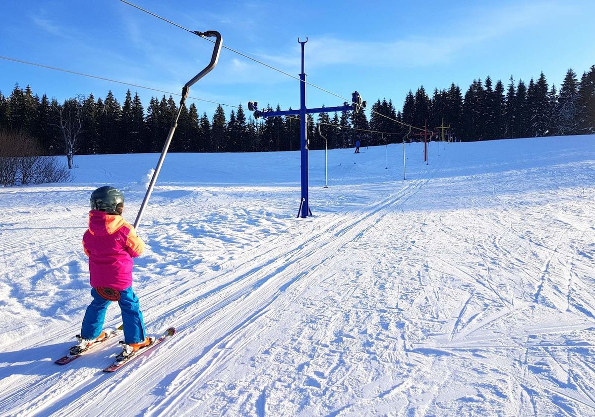 Severák je ideálním střediskem, kde mohou děti začít s prvními lyžařskými krůčky. 