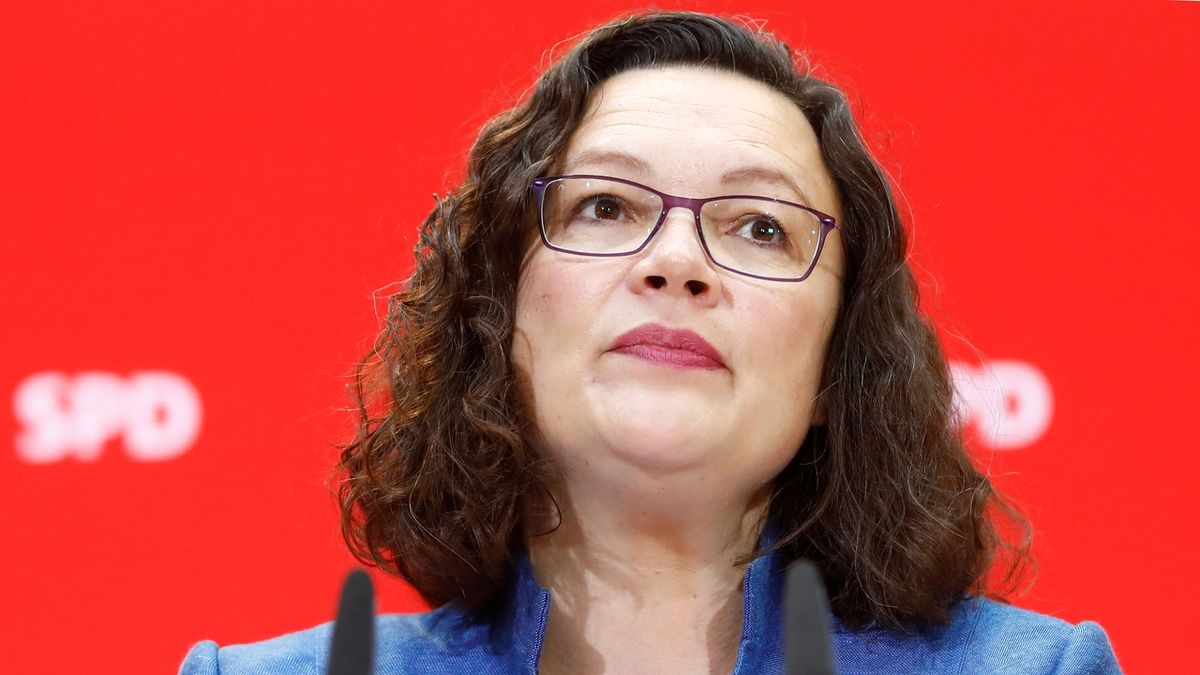 Šéfka německých sociálních demokratů (SPD) Andrea Nahlesová 