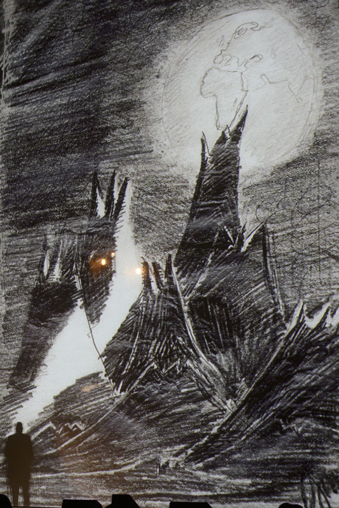 Měsíční krajina, kresba Petra Ginze z terezínského ghetta