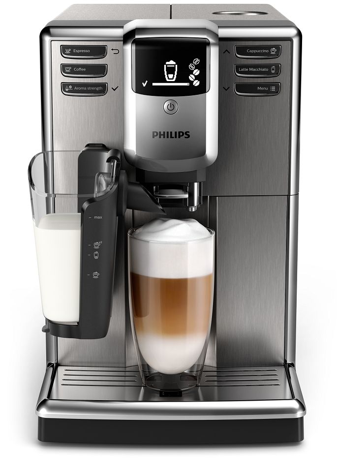Automatický kávovar Philips 5000 LatteGo připraví snadno a rychle šest lahodných kávových nápojů z čerstvých kávových zrn. Součástí kávovaru je vysokorychlostní napěňovač mléka LatteGo, který připraví tu nejjemnější krémovou pěnu, 15 990 Kč.