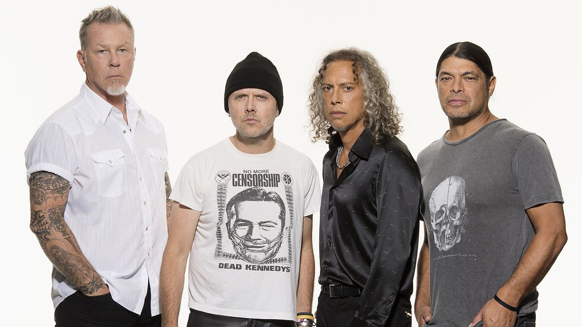 Metallica, zleva James Hetfield (zpěv, kytara), Lars Ulrich (bicí), Kirk Hammett (kytara) a Robert Trujillo (baskytara).