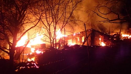 Požár dílny v Dolní Lomné v Beskydech