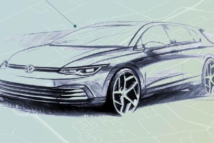 Volkswagen ukázal tuto skicu příští generace Golfu při výročním setkání akcionářů.