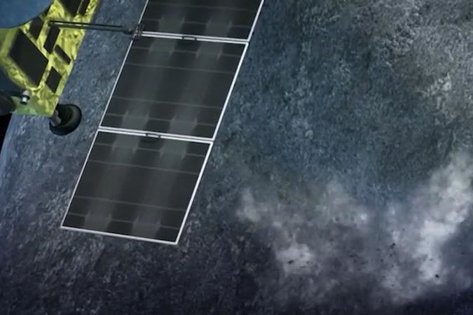 Japonská sonda shodila na asteroid projektil, aby vytvořila kráter