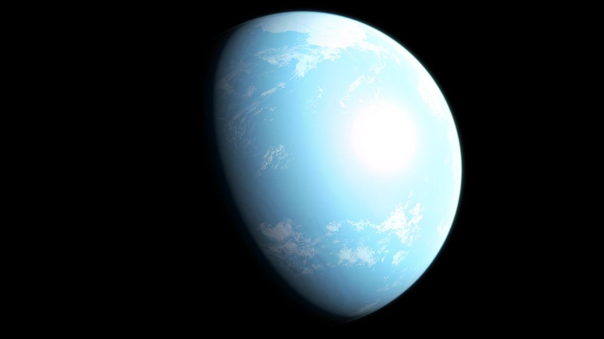 Ilustrace planety GJ 357 d. Vědce zajímá, zda obsahuje vodu.