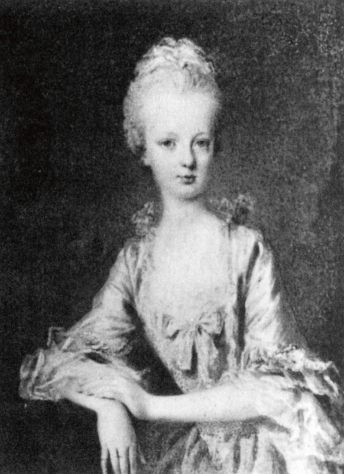 Marie Alžběta před propuknutím neštovic, které ji zohyzdily.