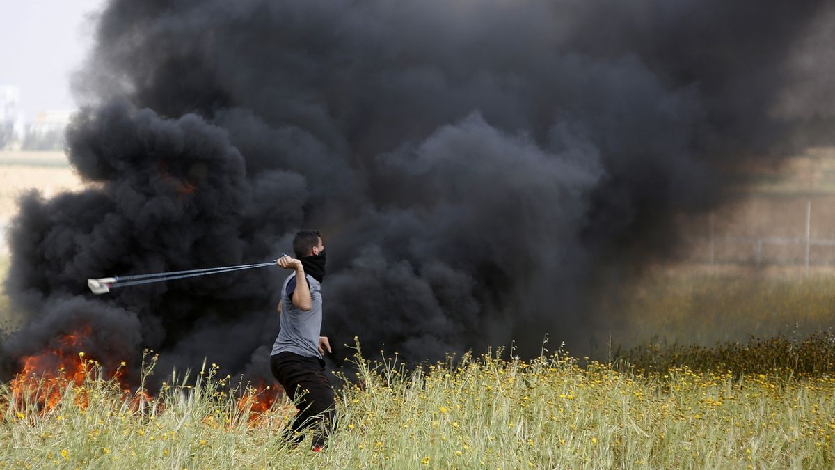 Protesty Palestinců v Pásmu Gazy