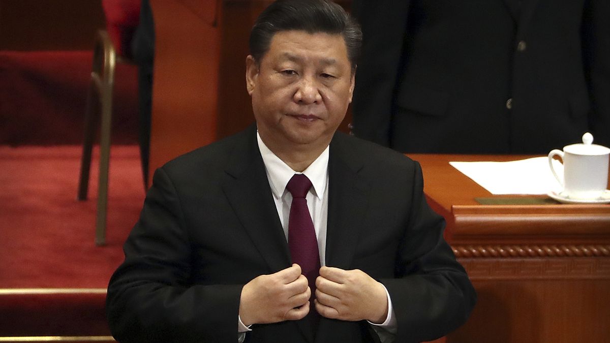 Čínský prezident Si Ťin-pching během závěru zasedání čínského parlamentu. 