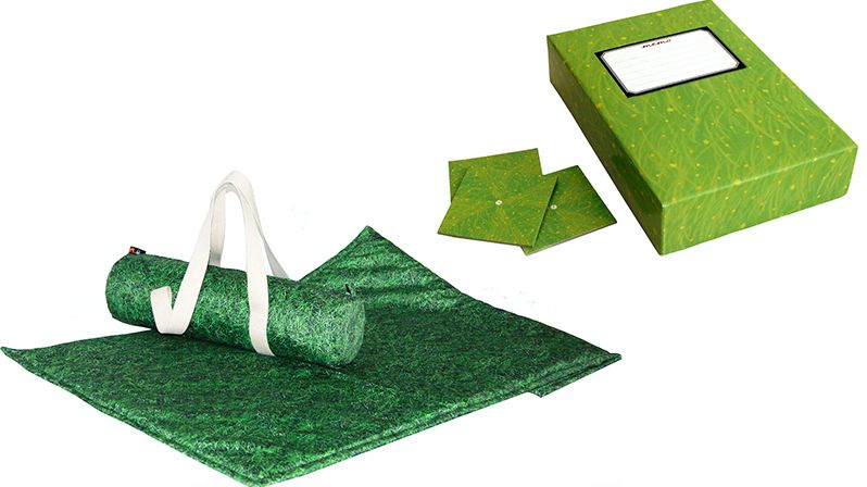 Motiv trávníku se může objevit i na matracích, karimatkách, povlečení i věcech do kanceláří.