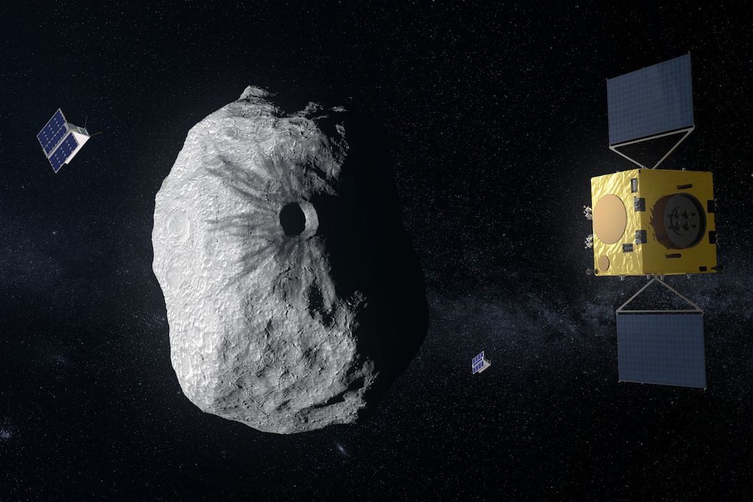 Vizualizace mise Hera u asteroidu Didymos