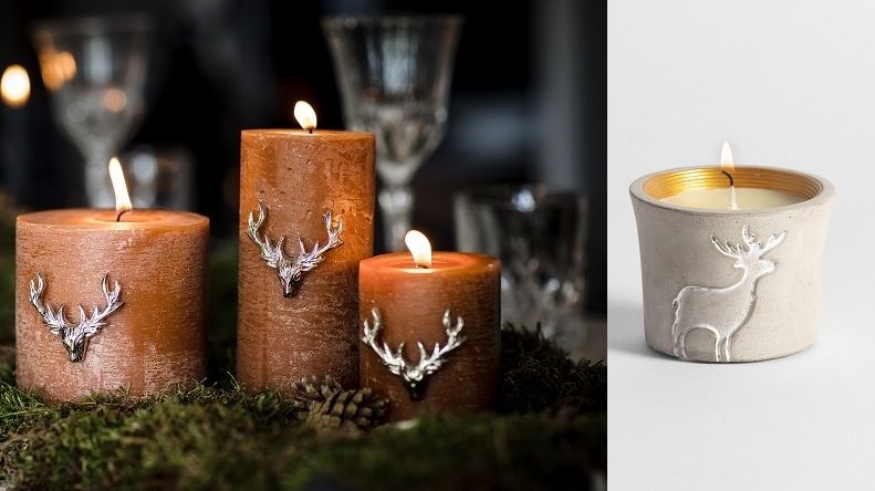Motivy jelenů a sobů se hodí ke skandinávskému stylu slavení Vánoc.