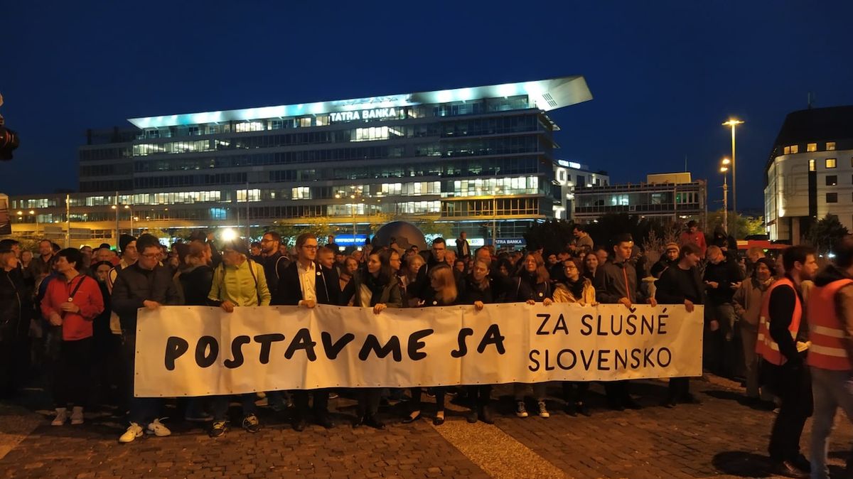 Páteční demonstrace v Bratislavě