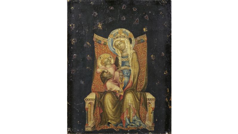 Trůnící Panna Marie s dítětem.