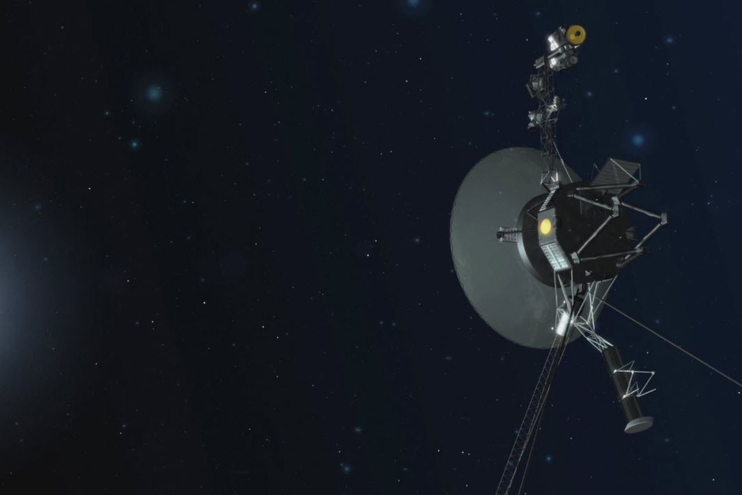 Vizualizace sondy Voyager 2, která 5. listopadu 2018 vstoupila do mezihvězdného prostoru.