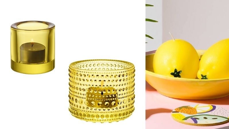 Interiér dekorujte svíčkami v barvách citrusů.