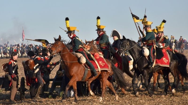 Ukázky bitvy u Slavkova se letos zúčastnilo více než 1000 bojovníků v dobových uniformách.