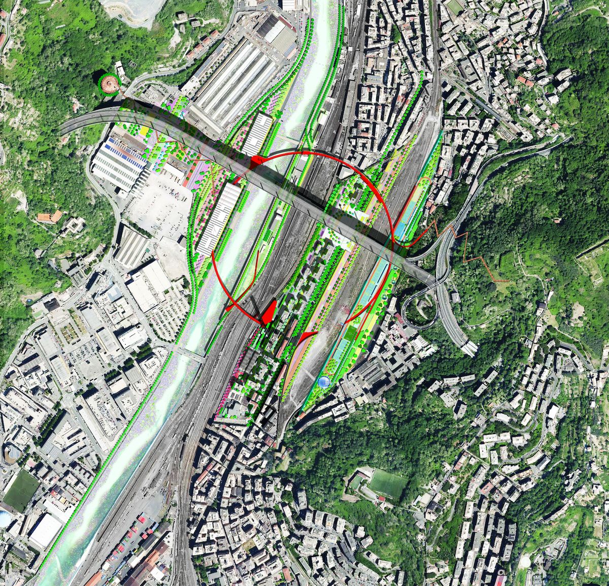 Plán nového urbanizačního řešení údolí Polcevera