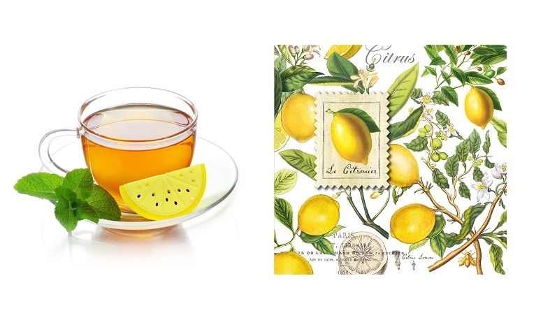 Podobu citronu může mít i sítko na čaj. Motivy mohou dekorovat i ubrus, utěrky nebo ubrousky.