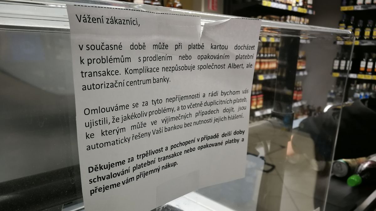 Oznámení o omezené funkčnosti platebních terminálů v prodejně Albert na pražských Vinohradech