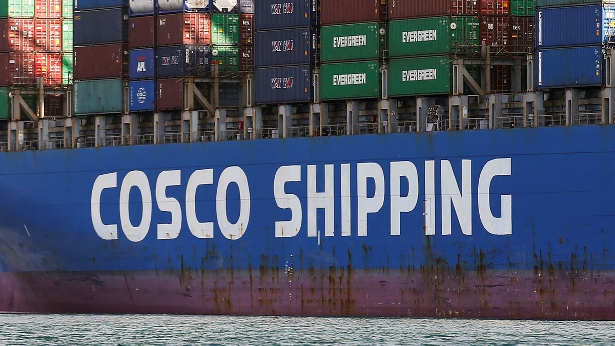 Kontejner China Ocean Shipping Company (COSCO) v Chile. Ilustrační snímek