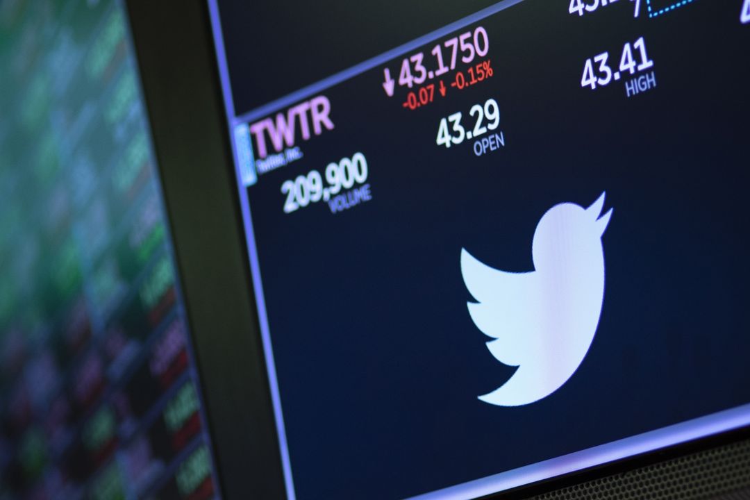 Obchodování s akciemi Twitteru na burze v New Yorku