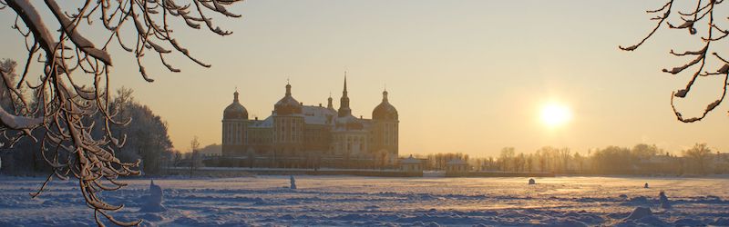 Hrad Moritzburg v zimní krajině