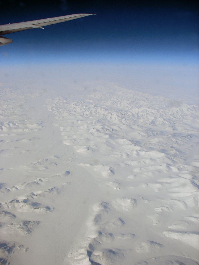 Některé části severní Čukotky vypadají z výšky jako měsíční krajina.