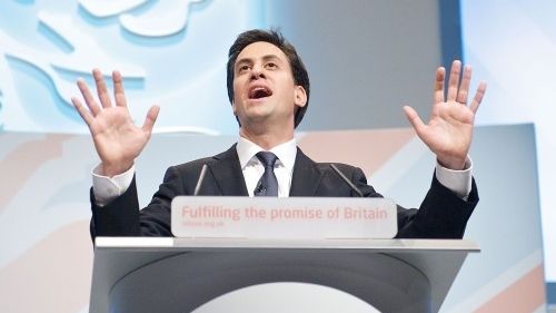 Bývalý předseda britských labouristů Ed Miliband na výroční konferenci strany v září 2011.