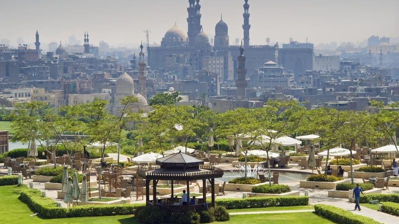 Největší zelený park v Káhiře - Al Azhar v muslimské čtvrti.