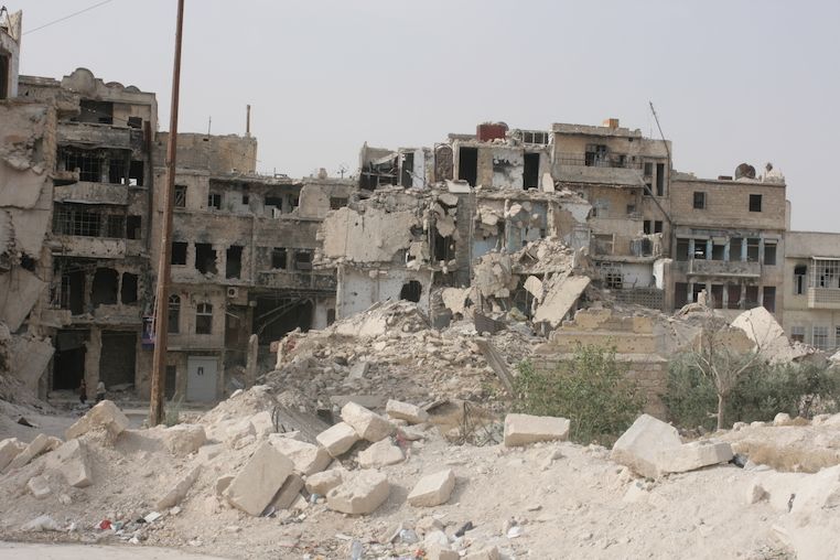 Zničené centrum Aleppa 