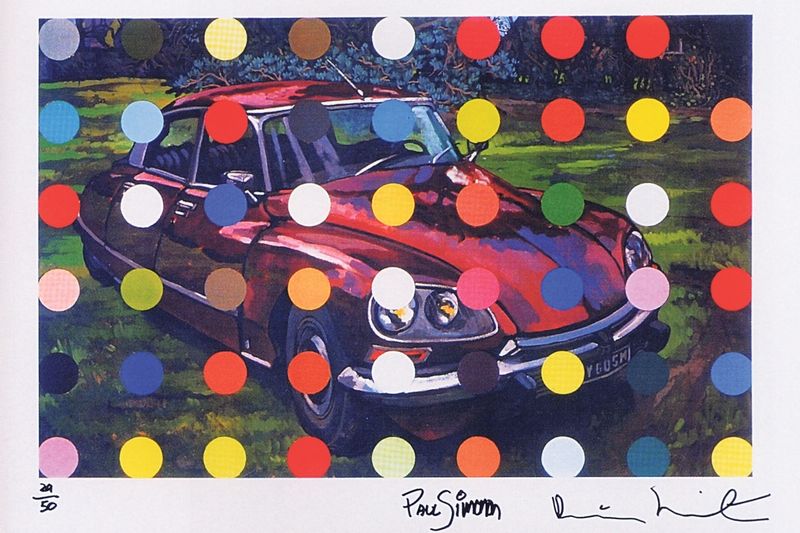 Litografie Damiena Hirsta Sports Car Painting z roku 1998, která se bude dražit v neděli v Praze.