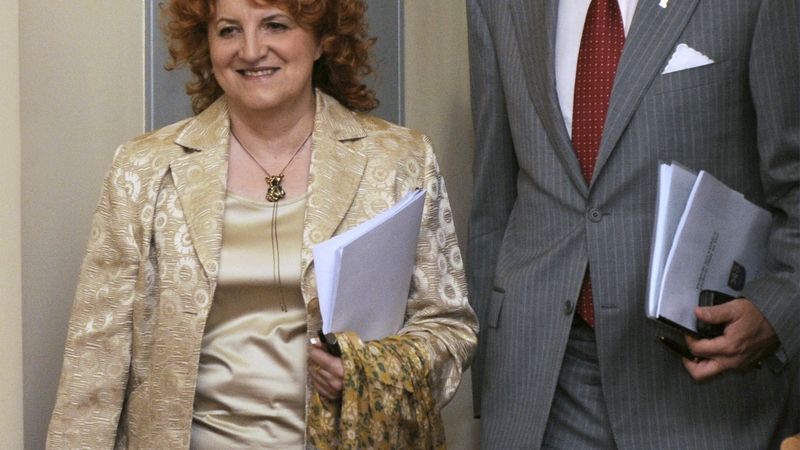 Ministryně obrany Vlasta Parkanová a premiér Mirek Topolánek
