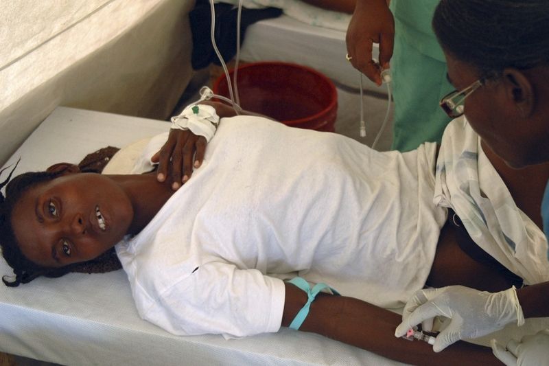 Haitská žena nakažená cholerou