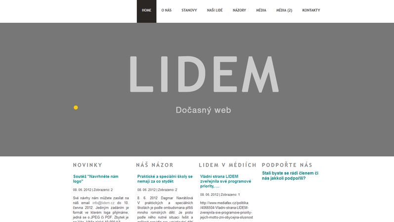 Nově spuštěná webová stránka LIDEM