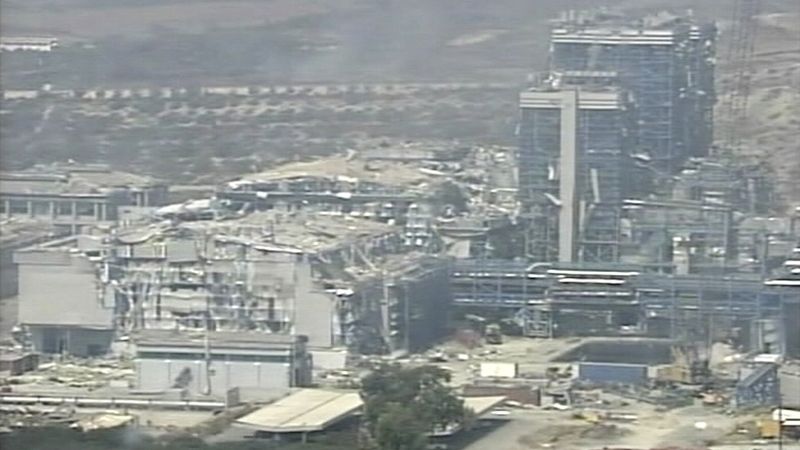 Elektrárna poničená explozí střelného prachu