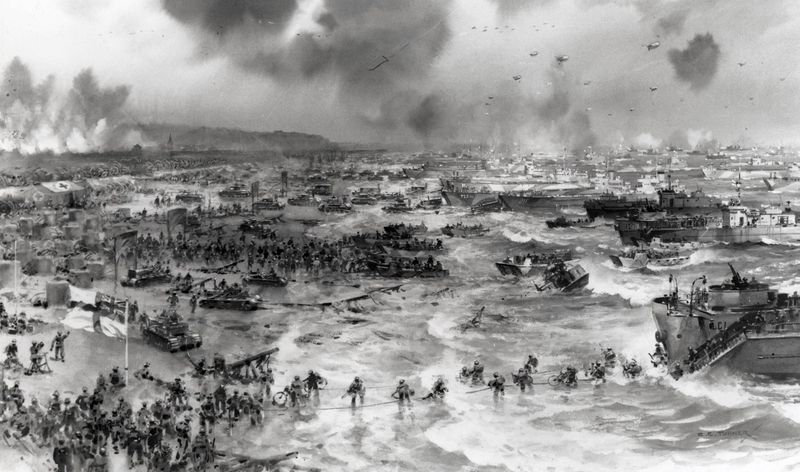 Do konce dne D se spojencům podařilo dostat na pobřeží 150 000 vojáků za cenu ztráty 9000 mužů. 