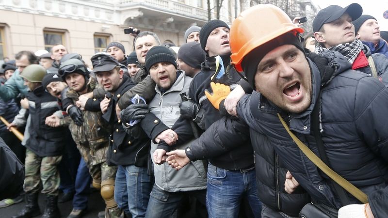 Ukrajinští demonstranti (Ilustrační foto)
