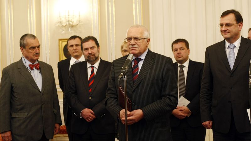 Lídři koalice po schůzce s prezidentem Klausem na Hradě