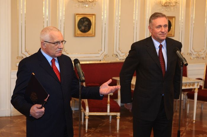 Prezident Václav Klaus s předsedou ODS Mirkem Topolánkem