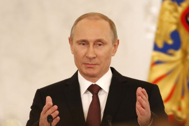 Ruský prezident Putin při projevu