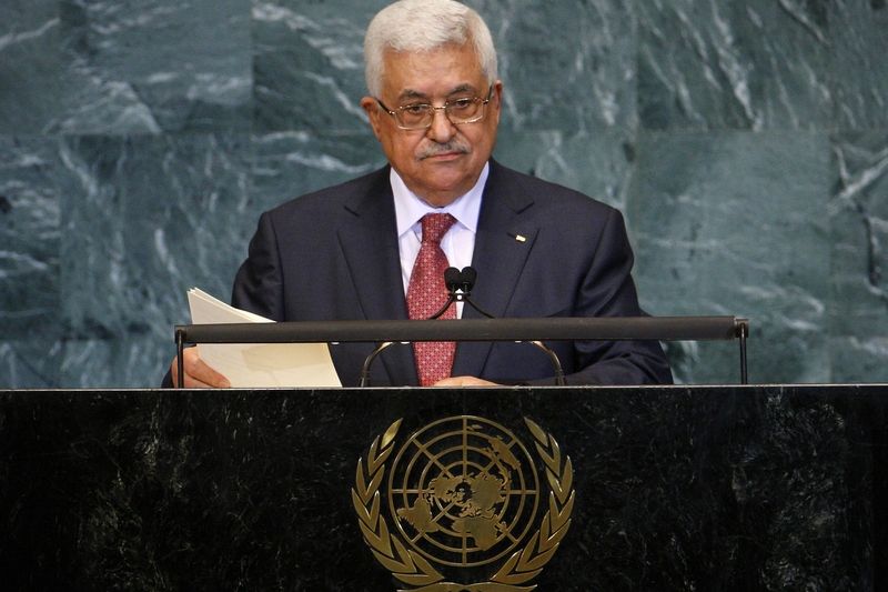 Mahmúd Abbás při projevu ve Valném shromáždění OSN