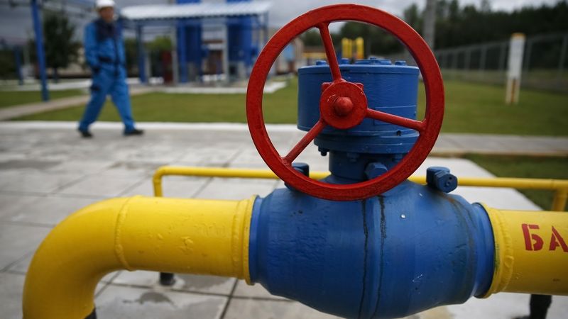 Regulační stanice plynu v Poltavské oblasti na Ukrajině