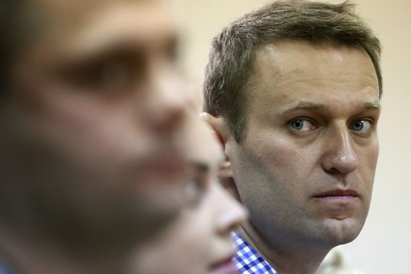 Ruský opoziční předák Alexej Navalnyj u soudu