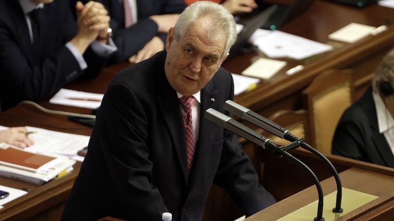Prezident Miloš Zeman vystoupil v úterý na jednání Poslanecké sněmovny